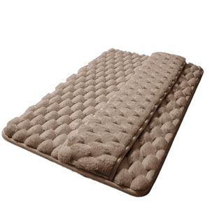 ZYJC Thickened Flannel Shaggy Bathroom Mat Comfortable Multi-purpose Plush Bathroom Carpet High-quality Breathable Shower Room Door Wiping Mat Living Room