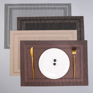 JD Home PVC Placemat Tablemat Kitchen Dinner Mat Dining Table Rectangle Anti-Slip Washable Heat Resistance