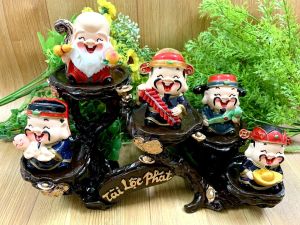 [HCM]Full set bộ 5 tương ngũ phúc lộc thọ thần tài kèm đế tượng Tài Lộc Phát