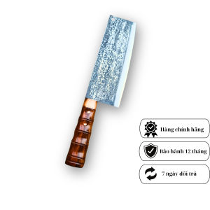 Dao chặt gà lưỡi dao bằng thép nhíp xe lưỡi dài 22 cm cán gỗ quý cẩm chỉ chuẩn dao Phúc Sen