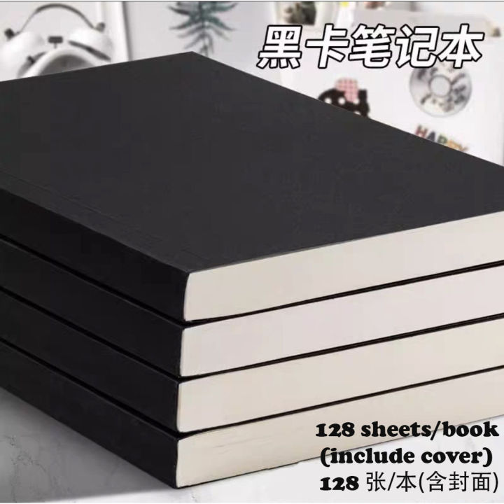A5/B5/A4 Buku Nota Tebal Thick Notebook DIY Black/Kraft Cover Draft ...