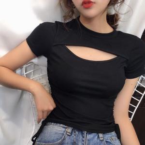 Áo croptop tay ngắn khoét ngực rút dây thời trang xixo cao cấp