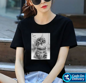ONE7 FASHION | I LOVE MY CAT / Kaos distro wanita / Atasan wanita / Kaos viral / Kaos distro wanita keren lengan pendek / T-Shirt wanita Kasual / Kaos cewek termurah / baju kaos cewek hitam/ kaos Oblong hitam wanita dewasa/ Baju Oblong wanita keren