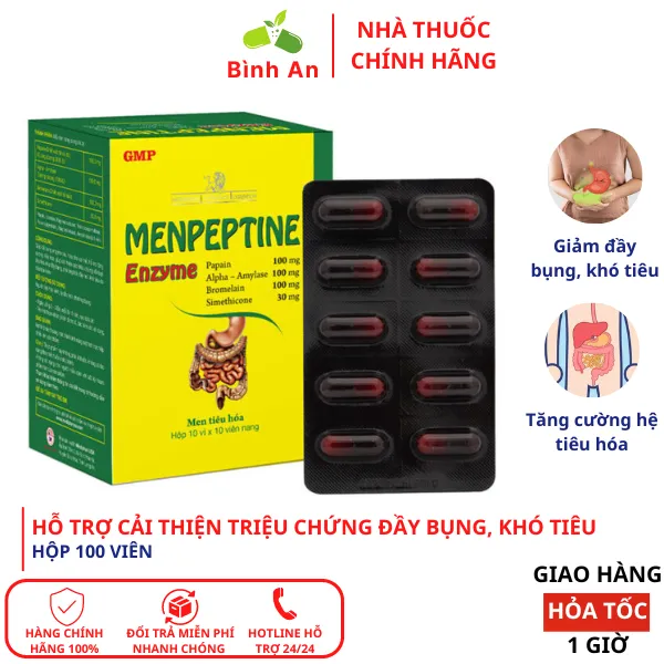 Men Tiêu Hóa Menpeptine Enzyme, hỗ trợ cải thiện các triệu chứng đầy ...