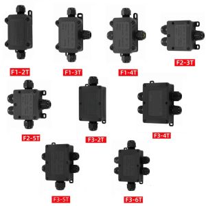 CANICECA IP68 Rated Outdoor Waterproof Junction Box PC Plastic 2-6 Way Trunking Connectors Terminal Wiring Sealed Retardant IP68 Waterproof Junction Box Outdoor Use