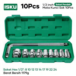 KU mata socket Kunci sock 1/2 6pt mata sok ukuran 8 - 24 mm chrome  alat perkakas sock spanner