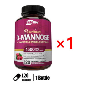D-Mannose - With Dandelion and Cranberry Extracts - Promotes Urinary Tract Health and Cleansing - Natural - 120 Capsules