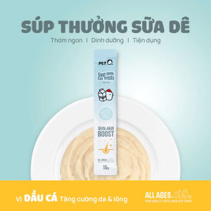Súp thưởng cho mèo PetQ Súp thưởng sữa dê cao cấp Vitamin Dầu cá Cỏ mèo Ngon miệng Dinh dưỡng Mọi tuổi mèo15g