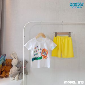 เสื้อผ้าเด็กชาย เสื้อผ้าเด็ก เสื้อยืดแขนสั้นลายการ์ตูน กางเกงขาสั้นยางยืด สวยตรงปก ผ้าคอตตอน100% เนื้อผ้าดีนุ่มใส่สบาย สินค้าพร้อมส่ง