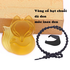 Mặt dây chuyền Hồ ly pha lê vàng size XL kèm móc inox mặt dây chuyền vòng cổ phong thủy mặt dây chuyền thời trang