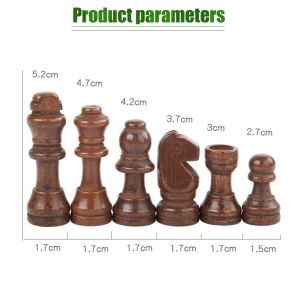 32pcs International Chess Pieces Wooden Chess Pieces Chess Board Replacement Accessories