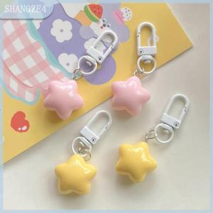 【SHANGZE4】 Dễ thương ngôi sao Keychain Mặt dây chuyền Keyring cho cô gái Ba lô quyến rũ năm cánh sao Key Ring headphone trường hợp accessorie quà tặng sáng tạo