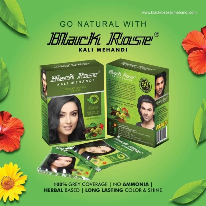 Black Rose 50 Gms Kali Mehndi Black Henna Herbal Hair Dye Powder #34722 |  Buy Henna Mehndi Online