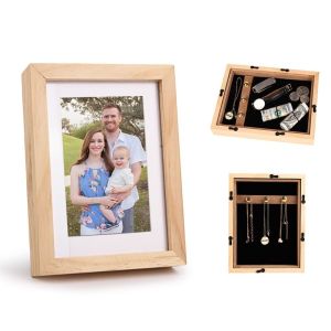 MINIMALUX có ngăn bí mật ẩn giấu Khung Ảnh Đa Chức Năng Giấu tiền và đồ trang sức Gỗ Khung Ảnh Ẩn Trang trí Tiền được bảo mật Hộp đựng tiền an toàn Trang chủ