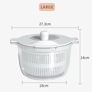 KLICKKRATE Household Salad Spinner Salad Dryer Large Capacity 2 in 1 Vegetable Dehydrator Drainer High Quality Multifunctional Absorbent Basket
