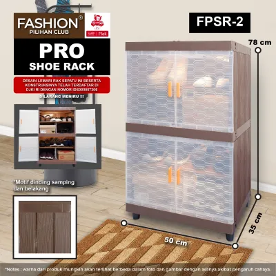 CLUB FASHION Pro Shoe Rack - Kabinet Sepatu Plastik - Rak Sepatu Plastik - Lemari Kuat Aesthetic