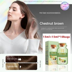 Bubble Plant Hair Dye Shampoo 30 Ml*10 Sticks/Box Pure Plant Extract Hair Dye Organic Hair Dye Covers Gray Hair Plant Extract Hair Dye Cream Easy To Wash Easy To Color Plant Extract Bubble Dye Hair Shampoo Natural Herbal Extract Hair Dye