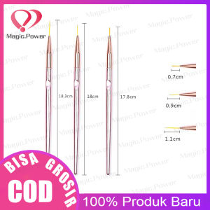 3 Pcs Kuas Kuku Nail Art/ Nail Art Liner Brush / Garis Bahan Akrilik Untuk Nail Art / Manicure DIY