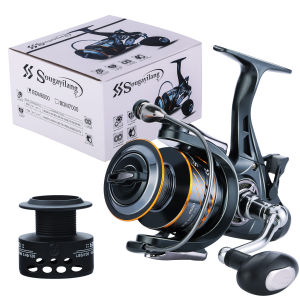 Sougayilang 5+1 Ball Bearing Carbon Fiber Material Spinning Fishing Reel Smooth Reel for Freshwater Sea Carp Bass Fishing Wheel