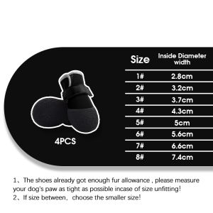 HamshMoc Dog Outdoor Shoes Anti-Slip Reflective Adjustable Natural Rubber Sole Waterproof for Medium/Large Breeds