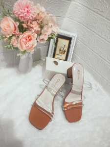 Sendal Heels Wanita Jelly Putih 5cm