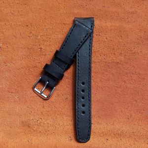 Tali Jam Tangan Kulit Wanita UK20mm Pull Up Hitam Garansi 1 Tahun