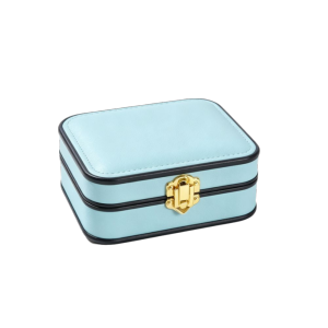 BESTWEST Double Layer Lockable Jewelry Box Lockable PU Leather Travel Jewelry Organizer Storage Holder Vintage Jewelry Storage Case Travel