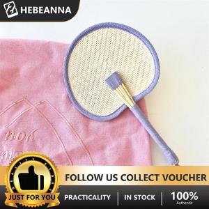 hebeanna Colorful Handmade Palm-leaf Fan Chinese Style Straw Bamboo Woven Fan Summer Anti-Mosquito Cooler Handfan Home Decor Pendant