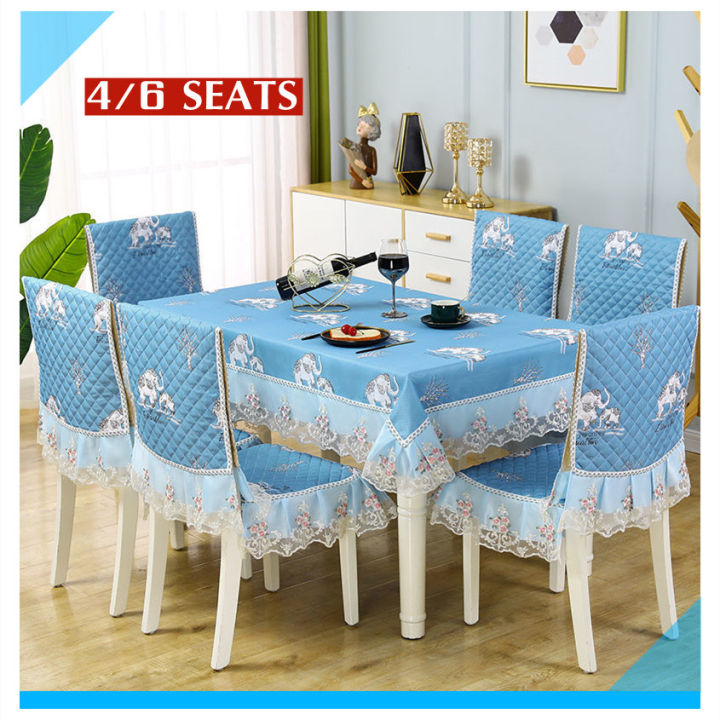 LIFE 4/6 Seats High-grade Non-slip Quilted Dining Chair Cushion Set Four  Seasons Universal Tablecloth Chair Cover Lazada PH