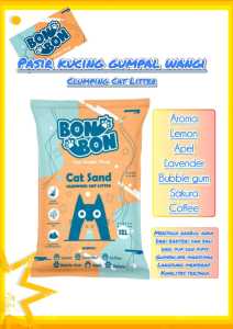 12 LITER BONBON PASIR KUCING GUMPAL WANGI ANTI BAKTERI-AROMA BUAH SEGAR SUDAH DIOLAH MINIM DEBU