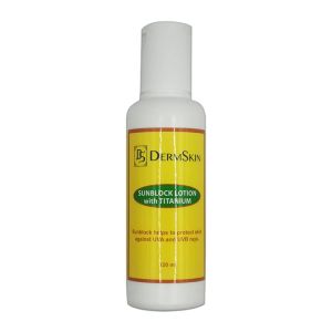 Derm Skin Sunblock Lotion w/ Titanium SPF 30 120ml or SPF 100 ++ 120ml  UVA UVB UVC Dermskin