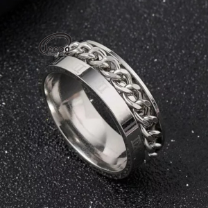 Cincin Titanium Spinner Romawi Pria Fashion Kece Terbaru Model Kekinian Anti Karat