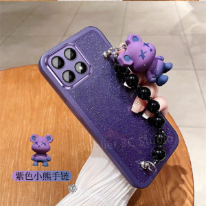 Casing Honor X6C HonorX6C Phone Case New Design Cute Bulldog Bear Doll Bracelet Pendant Shiny Cardstock Lens Protection Soft Cover 2025