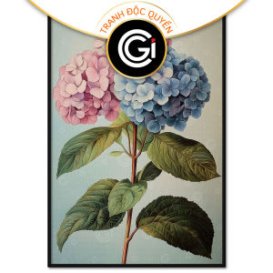Tranh hoa cẩm tú cầu. Tranh treo tường dán tường sơn dầu tranh trí canvas. CGI-1451