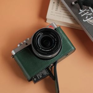 Roadfisher Vintage Genuine Real Cowhide Leather Camera Bag Pouch Portable Protect Case Cover Base Belt For Leica DLUX8 D-LUX8