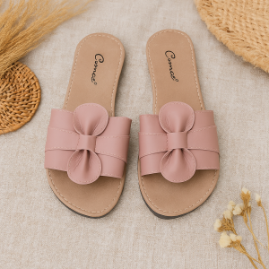 Sandal Wanita Kokop Slide Sandal Flat Teplek Motif Pita Flat Color Series - Zeina