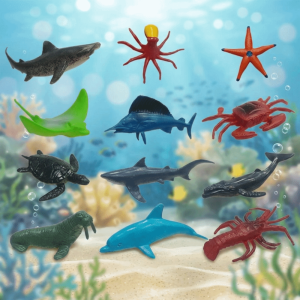 MUSASI Multicolor Sea Life Toy Model Simulated Design Plastic Whale Shark Toy Creative Model Toys Dolphin Toy Toy