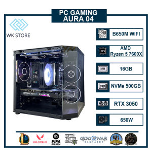 Thùng PC AURA 04 | Ryzen 5 7600X 16GB Ram | VGA RTX 3050/ RX 7600/ RTX 5060 Mới BH 36T