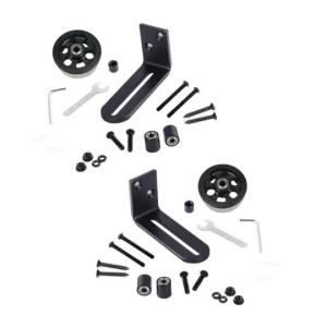 2set Adjustable Sliding Barn Door Guide Wall Mounted Stay Roller Guides Hardware