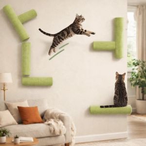 HEAVEN Wall Mounted Cats Scratching Post Wear Resistant Self Adhesive Cat Scratch Board Cat Climbing Ladder Cylinder Pet Furniture Multi-Cat Household