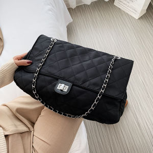 JIVIVIL túi xách nữ to công sở Túi Vô Gia Cư Túi nữ sức chứa lớn cao cấp Túi đeo quai xích hình thoi Nylon hợp thời trang mới