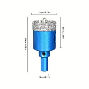 HOTOTO 18-55mm Diamond Hole Saw Diamond Coated Hex Shank Tile Drill Bit Durable Stone Hole Cutter Glass Tile