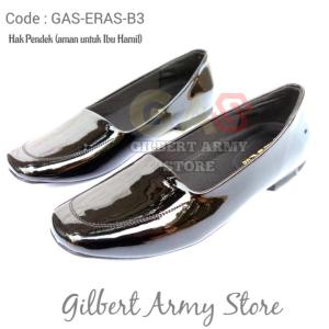 GILBERT ARMY STORE-sepatu Wanita- Sepatu PDH wanita - sepatu Pdh kilap- Sepatu ERASMAS Kilap hak 1cm - Sepatu wanita Flat Shoes terbaru - Sepatu aman untuk ibu hamil- sepatu pdh wanita Persit-Bhayangkari-Polwan-PNS/ Polri/ Polisi/ Dishub/ Security dll