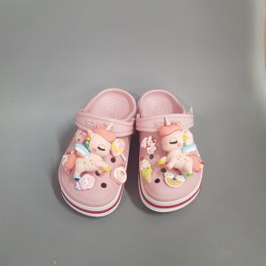 (Tặng 10 sticker) Dép Sục Crocs Baya Màu Hồng+ Sticker Cho Bé Gái. Sản Phẩm Cao Cấp Nhựa Không Mùi . Trống Trơn Trượt.