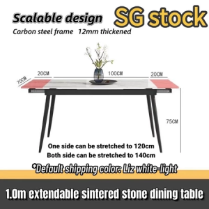 Foldable Dining Table Liz White Gloss Dining Table Sintered Stone Dining Table Expandable Dining Table HDB
