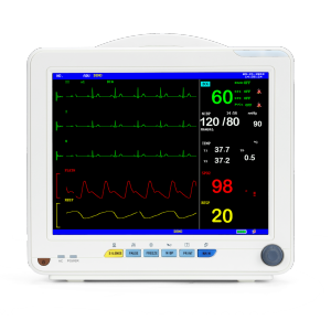 Medical 12 inch heart rate monitor meeting the needs of hospitals and clinics vital sign monitor patient monitor electrocardiogram/respiratory/non-invasive blood pressure/pulse rate/blood oxygen saturation/body temperature