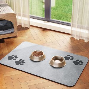 CRUSHES Anti Slip Pet Feeding Pad Dirt Resistance Absorbent Cat Dog Sleeping Mat Simple Splash-proof Floor Mats