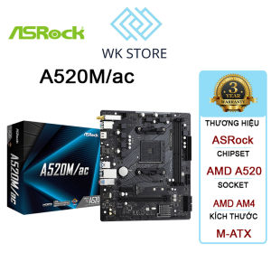 Mainboard ASRock A520M/ac | AMD AM4 | Bảo hành 36 Tháng