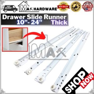 Heavy Duty White Drawer Runner Drawer Slide Thick Structure Rail Laci ( 10( 250MM) To 24 ( 600MM ) )