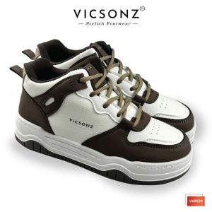 Vicsonz Kasut Wanita V69019 / V69020 Warna Hitam x Putih / Warna Coklat x Coklat Muda -  Womens Shoe Black x White/ Brown x Beige - Sneakers / PU Leather / Casual Sport Shoes / Kasut Perempuan